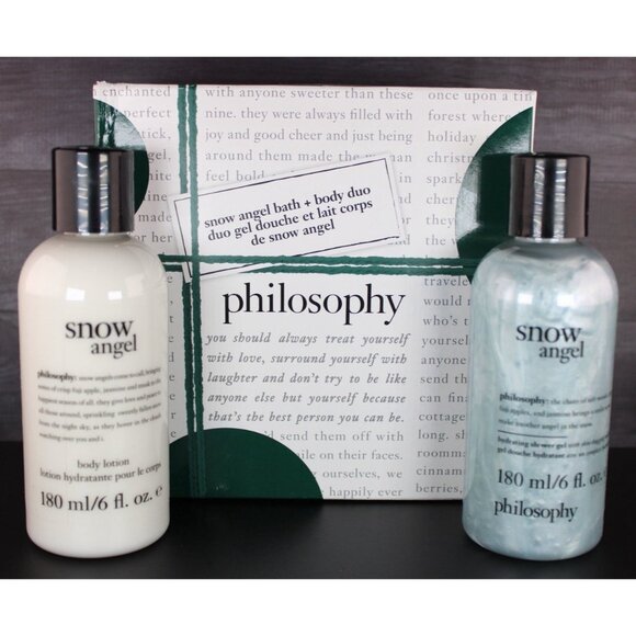 Philosophy SNOW ANGEL Hydrating Shower Gel & Body Lotion Duo Bath Set NEW In Box - Picture 1 of 13